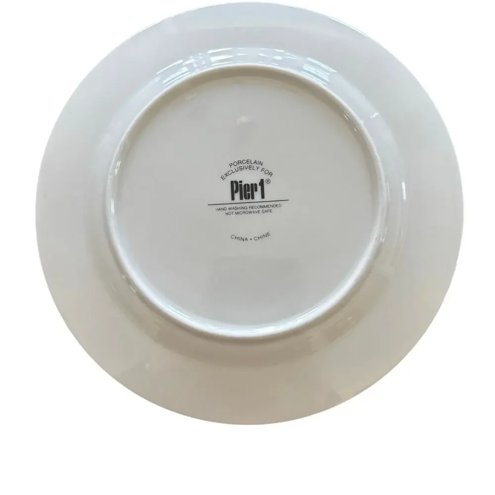 Vintage Pier 1 ceramic canapé plates with matching cocktail napkins set of 4